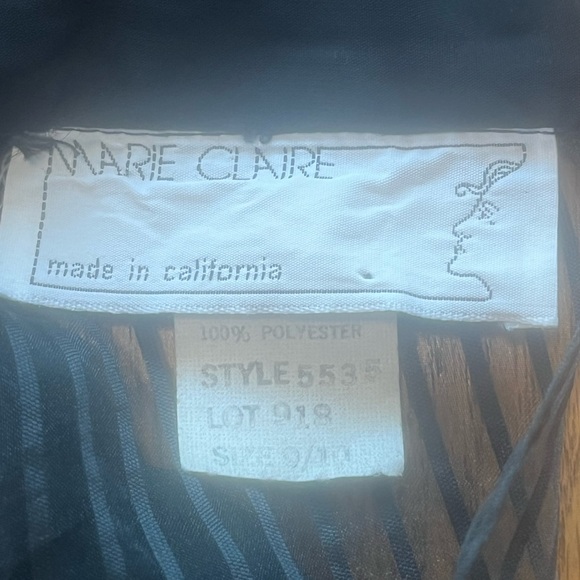 Vintage 80’s Black Frilly Ruffle Sheer Marie Claire CA Dress 9/10 Fairy Goth - Picture 6 of 16